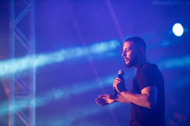 Palestinian rapper Shabjdeed performs in Damascus DAMASCUS, SYRIA - AUGUST 22: Palestinian rap artist Shabjdeed performs during a concert in Damascus, Syria, on August 22, 2026. Shabjdeed, whose songs address restrictions on movement, Israeli attacks and daily life in the West Bank, drew interest from Syrian audiences. Hasan Belal Anadolu Damascus Syria. Editorial use only. Please get in touch for any other usage.  Copyright: x2026xAnadoluxHasanxBelalx