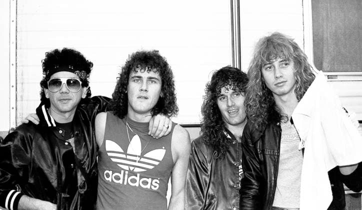 Orlando, Florida, USA: STRANGER (LT-RT) TOM KING aka Tom Cardenas, JOHN JP PRICE, GREG BILLINGS, & RONNIE GAVIN aka Ronnie Gee -early 80s  - ZUMAh235 19831210_zmp_h235_003 Copyright: xChristopherxHeltonx