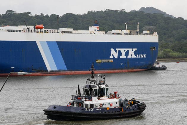 Panama Canal cuts daily transit slots amid reduced rainfall PANAMA CITY, PANAMA - AUGUST 22: A cargo vessel transits through the Panama Canal in Panama City, Panama, on August 22, 2026. The Panama Canal Authority announced temporary reductions in daily transit capacity at both the Neopanamax and Panamax locks due to below-expected rainfall in the canal watershed. Effective September 3, the number of daily slots at the Neopanamax Locks will be reduced to nine, while Panamax Locks will have 25 daily slots, falling to 23 from September 15. The authority said the measures aim to preserve service reliability and safeguard water resources for human consumption amid reduced precipitation despite the arrival of the rainy season and water-saving mea  Copyright: x2026xAnadoluxDanielxGonzalezx