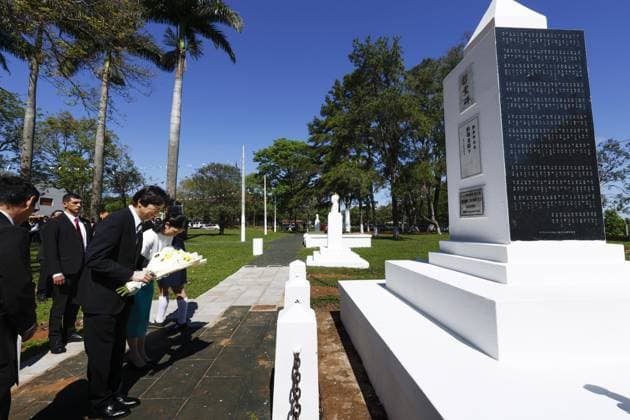 Japan crown prince, crown princess in Paraguay Japan s Crown Prince Fumihito and Crown Princess Kiko offer flowers on Aug. 22, 2026, at a memorial for Japanese immigrants in La Colmena, Paraguay, known as the first Japanese colony in the South American country.  A14AA0005626417P
