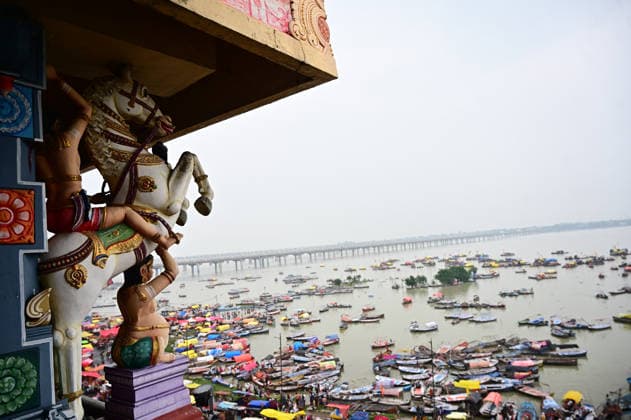 August 23, 2026, Prayagraj, Uttar Pradesh, India: Prayagraj: Sangam area inundated with water of Swollen River Ganga and Yamuna, in Prayagraj on Sunday, August 23, 2026. Prayagraj India - ZUMAv115 20260823_zap_v115_019 Copyright: xPrabhatxKumarxVermax