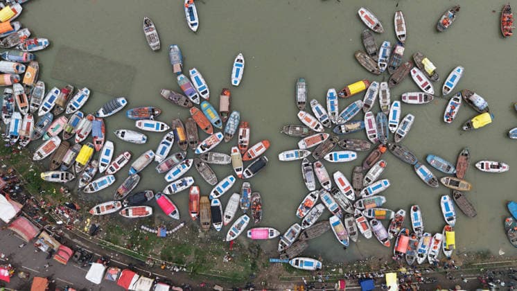 August 23, 2026, Prayagraj, Uttar Pradesh, India: Prayagraj: Sangam area inundated with water of Swollen River Ganga and Yamuna, in Prayagraj on Sunday, August 23, 2026. Prayagraj India - ZUMAv115 20260823_zap_v115_022 Copyright: xPrabhatxKumarxVermax
