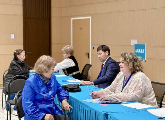 Kazakhstan holds first election for unicameral Kurultay ASTANA, KAZAKHSTAN - AUGUST 22: Kazakh voters attend the polls to elect the new members of the 145-member unicameral Kurultay, which will replace the country s bicameral parliament consisting of the Mazhilis and Senate, in Astana, Kazakhstan, on August 22, 2026. Meiramgul Kussainova Anadolu Astana Kazakhstan. Editorial use only. Please get in touch for any other usage.  Copyright: x2026xAnadoluxMeiramgulxKussainovax