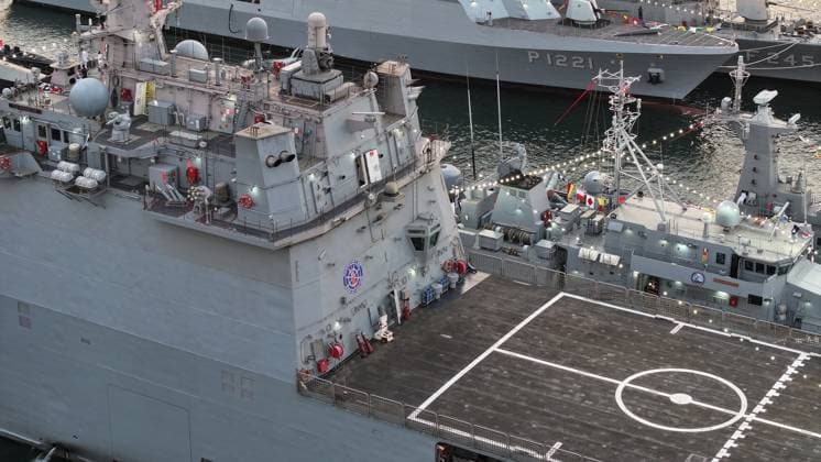 TEKNOFEST Blue Homeland KOCAELI, TURKIYE - AUGUST 23: A view of the flight deck of TCG Sancaktar (L-403) during TEKNOFEST Blue Homeland at the Golcuk Naval Shipyard Command in Kocaeli, Turkiye, on August 23, 2026. TCG Sancaktar carries out military missions including amphibious operations and mine-laying, and can also serve as a hospital, logistics support and evacuation ship in disaster zones. The event, organized under the leadership of the Turkish Ministry of National Defense and the Turkish Technology Team Foundation (T3 Foundation), with Anadolu serving as its Global Communication Partner, continues on its final day. Ibrahim Yozoglu Anadolu Kocaeli Turkey. Editorial use only. Please get in touch for any other usage.  Copyright: x2026xAnadoluxIbrahimxYozoglux