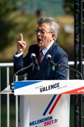 NEWS : Jean Luc Melenchon - AMFIS - La France Insoumise - Chateauneuf-sur-Isere - 23 08 2026 Jean-Luc MÃ lenchon lors de son meeting de candidat Ã la prÃ sidence de la RÃ publique Francaise 2027 lors des AMFIS 2026, universitÃ d Ã tÃ de la France Insoumise, Ã ChÃ¢teauneuf-sur-Isere le 23 08 2026. Photo Sandrine Thesillat PsNewZ  Copyright: xSandrinexThesillatx