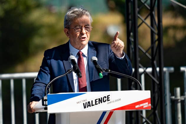 NEWS : Jean Luc Melenchon - AMFIS - La France Insoumise - Chateauneuf-sur-Isere - 23 08 2026 Jean-Luc MÃ lenchon lors de son meeting de candidat Ã la prÃ sidence de la RÃ publique Francaise 2027 lors des AMFIS 2026, universitÃ d Ã tÃ de la France Insoumise, Ã ChÃ¢teauneuf-sur-Isere le 23 08 2026. Photo Sandrine Thesillat PsNewZ  Copyright: xSandrinexThesillatx