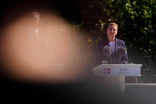 UKRAINE Denmark s Prime Minister Mette Frederiksen participates in the commemoration of Flag Day Ukraine s President Volodymyr Zelensky, Latvia s Prime Minister Andris Kulbergs, Finland s President Alexander Stubb, Estonia s Prime Minister Kristen Michal, Norway s Prime Minister Jonas Gahr Stoere, Lithuania s President Gitanas NausA , Kyiv Denmark *** UKRAINE: Denmark’s Prime Minister Mette Frederiksen participates in the commemoration of Flag Day; Ukraine’s President Volodymyr Zelensky, Latvia’s Prime Minister Andris Kulbergs, Finland’s President Alexander Stubb, Estonia’s Prime Minister Kristen Michal, Norway’s Prime Minister Jonas Gahr Støre, Lithuania’s President Gitanas NausA, Kyiv, Denmark  Copyright: MadsxClausxRasmussenx spdk20260823-113144-L