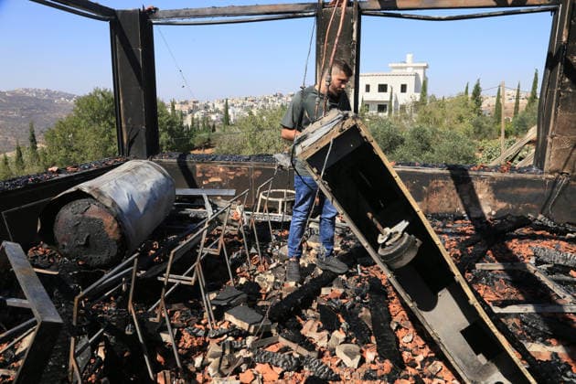 Palestinians Inspect Fire-Damaged Home After Settler Attack Near Nablus Palestinians inspect a house set on fire following an attack by Israeli settlers in the village of Osarin, south of Nablus, in the West Bank, on August 23, 2026. The incident comes amid escalating violence against Palestinians and their property in the West Bank. Photo by Mohammed Nasser apaimages Nablus West Bank Palestinian Territory 230826_Nablus_MN_00(5) Copyright: xapaimagesxMohammedxNasserx xapaimagesx
