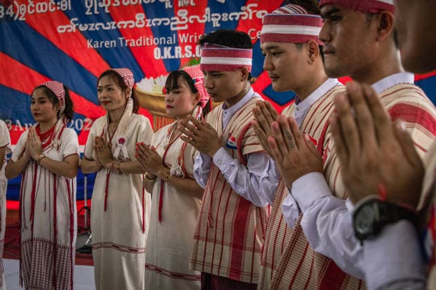 Traditional Karen Wrist-Tying Ceremony held in Bangkok, Thailand BANGKOK, THAILAND - AUGUST 23: Members of the Karen community attend a traditional wrist-tying ceremony at Wat Dok Mai in Bangkok, Thailand, on August 23, 2026. The ceremony, in which white cotton threads are tied around participants wrists, is a tradition passed down through generations and is associated with well-being, strength and the preservation of Karen culture. Wissarut Weerasopon Anadolu Banghok Thailand. Editorial use only. Please get in touch for any other usage.  Copyright: x2026xAnadoluxWissarutxWeerasoponx