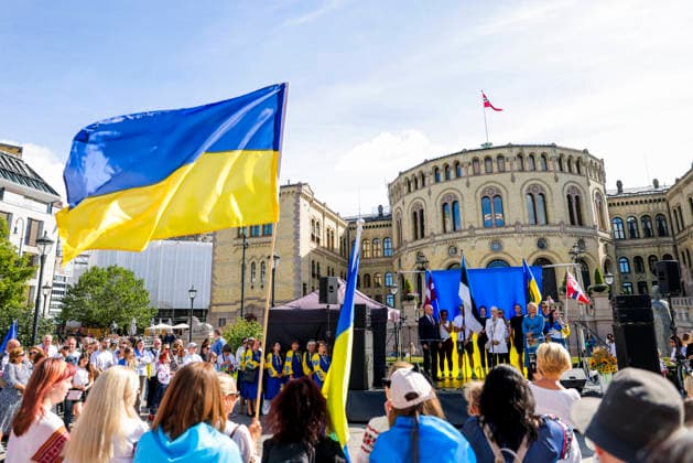 Markering av den ukrainske uavhengighetsdagen i Oslo Oslo 20260823. Markering av den ukrainske uavhengighetsdagen pa Eidsvolls plass utenfor Stortinget i Oslo. Foto: Amanda Pedersen Giske NTB Oslo Norge yuG-EdmjsA8 EDITORIAL USE ONLY Ref:_BNC_POLyuG-EdmjsA8.jpg *** Celebration of Ukrainian Independence Day in Oslo Oslo 20260823 Celebration of Ukrainian Independence Day at Eidsvolls plass outside the Storting in Oslo Photo: Amanda Pedersen Giske, NTB Oslo, Norway yuG EdmjsA8 EDITORIAL USE ONLY Ref BNC POLyuG EdmjsA8 jpg  Copyright: xAmandaxPedersenxGiskex xNTBx