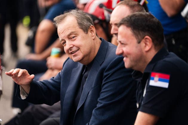 August 23, 2026, Umarak, Vojvodina, Serbia: 2026823, A umarak, Serbia -Serbian President VUCIC ALEKSANDAR visits the Deliblato Sands (Deliblatska Pescara) Special Nature Reserve to inspect the areas devastated by a massive wildfire. Serbian Minister of Internal Affairs DACIC IVICA also attended the visit. Umarak Serbia - ZUMAd223 20260823_zip_d223_017 Copyright: xMarkoxDimicx