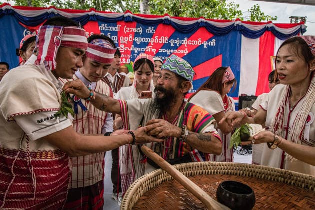 Traditional Karen Wrist-Tying Ceremony held in Bangkok, Thailand BANGKOK, THAILAND - AUGUST 23: Members of the Karen community participate in a traditional wrist-tying ceremony at Wat Dok Mai in Bangkok, Thailand, on August 23, 2026. The ceremony, during which white cotton threads are tied around participants wrists, is a tradition passed down through generations and is associated with well-being, strength and the preservation of Karen culture. Wissarut Weerasopon Anadolu Banghok Thailand. Editorial use only. Please get in touch for any other usage.  Copyright: x2026xAnadoluxWissarutxWeerasoponx