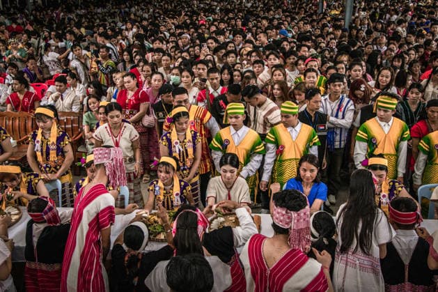 Traditional Karen Wrist-Tying Ceremony held in Bangkok, Thailand BANGKOK, THAILAND - AUGUST 23: Members of the Karen community take part in a traditional wrist-tying ceremony at Wat Dok Mai in Bangkok, Thailand, on August 23, 2026. The ceremony, during which white cotton threads are tied around participants wrists, is a tradition passed down through generations and is associated with well-being, strength and the preservation of Karen culture. Wissarut Weerasopon Anadolu Banghok Thailand. Editorial use only. Please get in touch for any other usage.  Copyright: x2026xAnadoluxWissarutxWeerasoponx