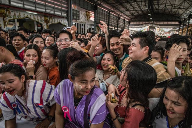 Traditional Karen Wrist-Tying Ceremony held in Bangkok, Thailand BANGKOK, THAILAND - AUGUST 23: Members of the Karen community attend a traditional wrist-tying ceremony at Wat Dok Mai in Bangkok, Thailand, on August 23, 2026. The ceremony, which includes tying white cotton threads around participants wrists, is a tradition passed down through generations and is associated with well-being, strength and the preservation of Karen culture. Wissarut Weerasopon Anadolu Banghok Thailand. Editorial use only. Please get in touch for any other usage.  Copyright: x2026xAnadoluxWissarutxWeerasoponx