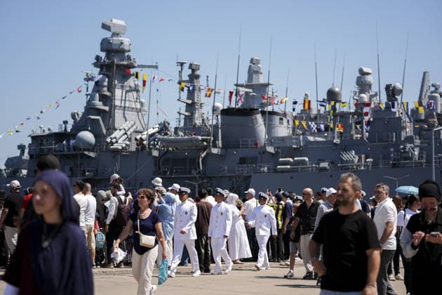 TEKNOFEST Blue Homeland KOCAELI, TURKIYE - AUGUST 23: TEKNOFEST Blue Homeland continues at the Golcuk Naval Shipyard Command in Kocaeli, Turkiye, on August 23, 2026. Organized under the main leadership of the Turkish National Defense Ministry and the Turkish Technology Team Foundation (T3 Foundation), with Anadolu as the Global Communication Partner, the event showcases Turkiye s maritime power, defense capabilities, and indigenous technologies. Gathering technology and defense industry enthusiasts around a maritime focus, the festival will welcome visitors through August 23. Arife Karakum Anadolu Kocaeli Turkey. Editorial use only. Please get in touch for any other usage.  Copyright: x2026xAnadoluxArifexKarakumx