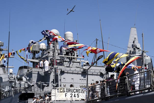 TEKNOFEST Blue Homeland KOCAELI, TURKIYE - AUGUST 23: Seahawk and Super Cobra helicopters of the Turkish Naval Air Command, CASA CN-235 maritime patrol aircraft, and Bayraktar TB2, TB3 and AKINCI unmanned aerial vehicles perform demonstration flights over Golcuk on the final day of TEKNOFEST Blue Homeland at the Golcuk Naval Shipyard Command in Kocaeli, Turkiye, on August 23, 2026. The event is organized under the leadership of the Turkish Ministry of National Defense and the Turkiye Technology Team Foundation (T3 Foundation), with Anadolu as its Global Communications Partner. Arife Karakum Anadolu Kocaeli Turkey. Editorial use only. Please get in touch for any other usage.  Copyright: x2026xAnadoluxArifexKarakumx