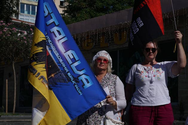 August 23, 2026, Beyoglu, Istanbul, Turkey: Ukrainians living in Turkey hold portraits of missing soldiers and flags as they gather to mark their National Flag Day, in Istanbul, Turkey, August 23, 2026. Beyoglu Turkey  - ZUMAu194 20260823_zip_u194_001 Copyright: xTolgaxUluturkx
