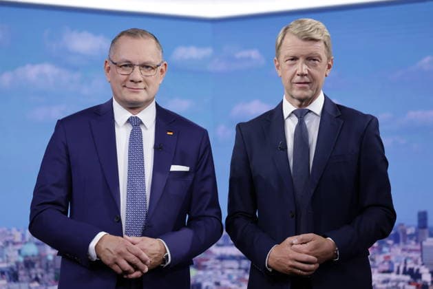 Tino Chrupalla, Vorsitzender der AfD, Moderator Markus Preiß, Deutschland, Berlin, ARD-Sommerinterview mit Tino Chrupalla, Vorsitzender der AfD, 23.08.2026 *** Tino Chrupalla, Chairman of the AfD; Host Markus Preiß; Germany, Berlin; ARD Summer Interview with Tino Chrupalla, Chairman of the AfD; August 23, 2026