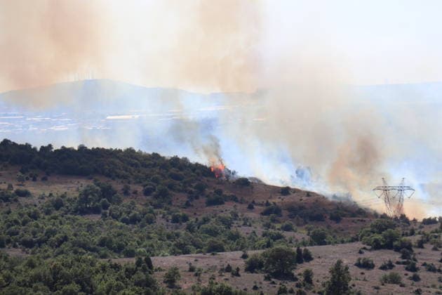 Forest fire in Kocaeli KOCAELI, TURKIYE - AUGUST 23: A forest fire breaks out in a wooded area in Kocaeli, Turkiye, as firefighting teams work to extinguish the blaze with ground and aerial intervention on August 23, 2026. Makbule Beyza Gunbey Anadolu Kocaeli Turkey. Editorial use only. Please get in touch for any other usage.  Copyright: x2026xAnadoluxMakbulexBeyzaxGunbeyx
