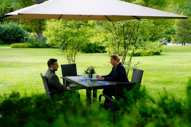 UKRAINE Denmark s Prime Minister Mette Frederiksen meets with Volodymyr Zelensky Denmark s Prime Minister Mette Frederiksen meets with the Ukrainian President Volodymyr Zelensky at the Mariinskyi Palace in Kyiv, Ukraine, on Sunday, August 23, 2026. The Prime Minister is visiting Ukraine on Flag Day. (Photo: Mads Claus Rasmussen Scanpix 2026) , Kyiv Denmark *** UKRAINE: Denmark s Prime Minister Mette Frederiksen meets with Volodymyr Zelensky. Denmark s Prime Minister Mette Frederiksen meets with Ukrainian President Volodymyr Zelensky at the Mariinskyi Palace in Kyiv, Ukraine, on Sunday, August 23, 2026. The Prime Minister is visiting Ukraine on Flag Day. Photo by Mads Claus Rasmussen, Scanpix 2026, Kyiv, Denmark  Copyright: MadsxClausxRasmussenx spdk20260823-170840-L