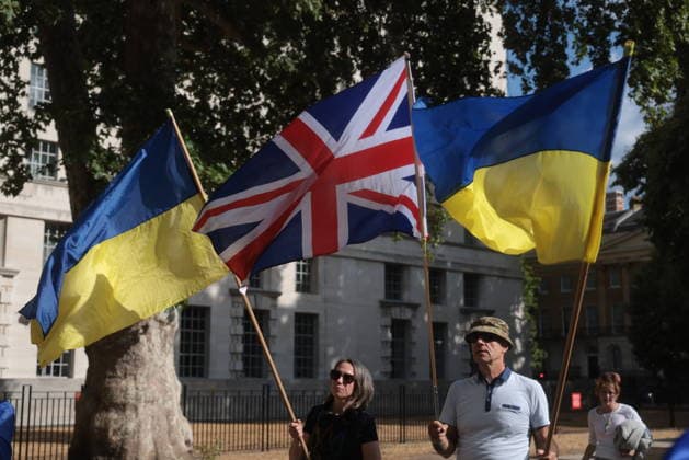 . 23 08 2026. London, United Kingdom. Ukraine s National Flag Day. Ukrainians living in the UK gather on Whitehall for Ukraine s National Flag Day celebration.  xMartynxWheatleyx xi-Imagesx IIM-26958-0006