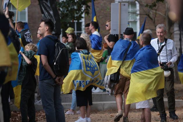 . 23 08 2026. London, United Kingdom. Ukraine s National Flag Day. Ukrainians living in the UK gather on Whitehall for Ukraine s National Flag Day celebration.  xMartynxWheatleyx xi-Imagesx IIM-26958-0011
