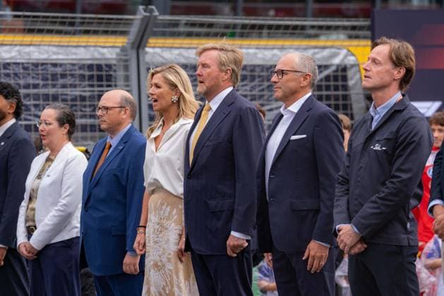 Royals At F1 Dutch Grand Prix Prize Ceremony- Zandvoort King Willem Alexander of the Netherlands and Queen Maxima of the Netherlands pose with Formula One Group CEO Stefano Domenicali and Robert van Overdijk, director of Circuit Zandvoort, at the Circuit Zandvoort during the Formula 1 Heineken Dutch Grand Prix 2026 in Zandvoort, Netherlands on August 23, 2026. Photo by Kay Int Veen NL Beeld Bruno Press ABACAPRESS.COM Zandvoort Netherlands  Copyright: xBrunoxPress ABACAx
