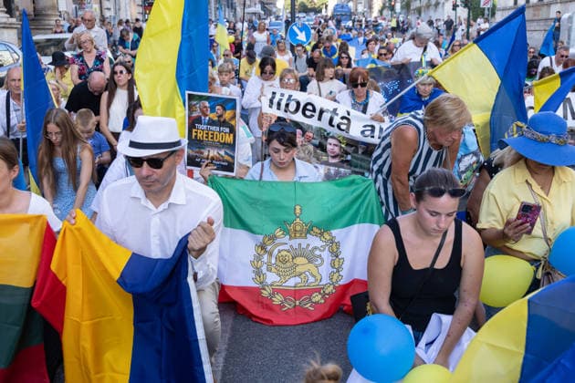 IPA87735340 - Rally in Rome to mark the anniversary of Ukraine s independence  Copyright: xMatteoxNardonex xx 87735340