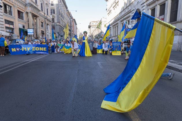 IPA87735341 - Rally in Rome to mark the anniversary of Ukraine s independence  Copyright: xMatteoxNardonex xx 87735341