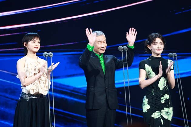 CHANGCHUN, CHINA - AUGUST 23: Actress Meng Yinghong (L1), professionally known as La Hong Sang, and actress Liang Jie (R1) attend the opening of the 21st Changchun Film Festival on August 23, 2026 in Changchun, Jilin Province of China.  Copyright: xVCGx 111661786865