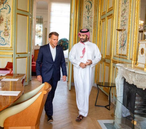 Emmanuel Macron Receives MBS at Elysee Palace - Paris French president Emmanuel Macron receives Saudi Crown Prince Mohammed Bin Salman Al Saud, also known as MBS, at the Elysee Palace, in Paris, France, on August 23, 2026. Photo by Balkis Press ABACAPRESS.COM Paris France  Copyright: xBalkisxPress ABACAx