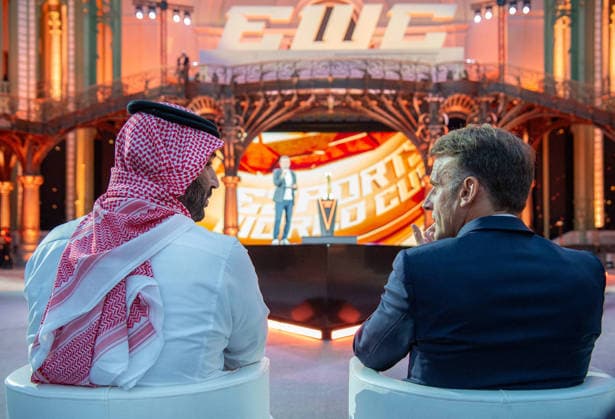 Macron And Mohammed Bin Salman At Esports World Cup Closing Ceremony - Paris French president Emmanuel Macron attends Esports World Cup final with Saudi Crown Prince Mohammed Bin Salman Al Saud, also known as MBS, at Grand Palais in Paris, France, on August 23, 2026. Photo by Balkis Press ABACAPRESS.COM Paris France  Copyright: xBalkisxPress ABACAx