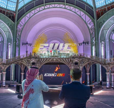 Macron And Mohammed Bin Salman At Esports World Cup Closing Ceremony - Paris French president Emmanuel Macron attends Esports World Cup final with Saudi Crown Prince Mohammed Bin Salman Al Saud, also known as MBS, at Grand Palais in Paris, France, on August 23, 2026. Photo by Balkis Press ABACAPRESS.COM Paris France  Copyright: xBalkisxPress ABACAx