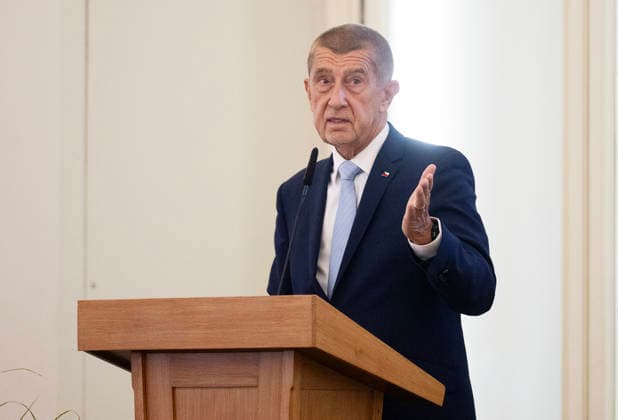 Meeting of heads of Czech diplomatic missions begins in Prague, Czech Republic, on August 24, 2026. On the photo speaks Prime Minister Andrej Babis (ANO). (CTKxPhoto MichaelaxRihova) CTKPhotoP2026082401909  CTKPhotoP2026082401909