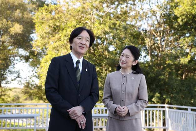 CORRECTED: Japan crown prince, crown princess in Paraguay Japan s Crown Prince Fumihito and Crown Princess Kiko meet reporters in Yguazu on Aug. 23, 2026, during their official trip to Paraguay to mark 90 years of Japanese immigration to the South American country. (Pool photo)  A14AA0005626544P