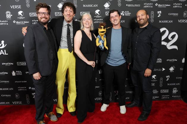 22nd Annual Hollyshorts Film Festival Closing Night Hollywood CA August 23: Gregory J.M. Kasunich, Jonathan Kite, guest, Derek Tramont and Lee Sacks. at 22nd Annual Hollyshorts Film Festival Closing Night held at TCL Chinese Theater in Hollywood, CA. on August 23, 2026 Credit: AdMedia Hollywood CA United States EDITORIAL USE ONLY  Copyright: xx ADx admphotosthree012438