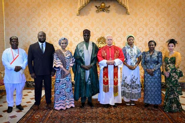 VATICAN - POPE LEO XIV RECEIVES IN PRIVATE AUDIECE THE PRESENTATION PF THE LETTERS OF CREDENCE BY HIS EXCELLECY MR PAUL ADIKWU OGA AT THE VATICAN- 2026 8 24 Italy , Roma , Vatican, 2026 8 24 Papa Leone XIV receives in private audience The Presentation of the Letters of Credence by His Excellency Mr. Paul Adikwu Oga, Ambassador of the Federal Republic of Nigeria at the Vatican EDITORIAL USE ONLY - NO BOOKS Copyright: xVATICANxMEDIAx