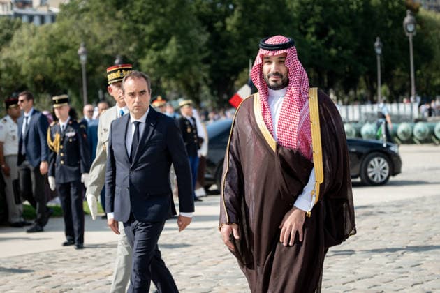 Mohammed bin Salman is Welcomed by French PM Lecornu - Paris French Prime Minister Sebastien Lecornu walks alongside Saudi Arabia s Crown Prince Mohammed bin Salman during a welcome ceremony as part of his two-day official visit to France, at the Hotel des Invalides in Paris, France on August 24, 2026. Photo by Alexis Jumeau ABACAPRESS.COM Paris France  Copyright: xJumeauxAlexis ABACAx