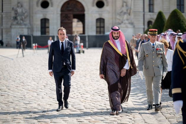 Mohammed bin Salman is Welcomed by French PM Lecornu - Paris French Prime Minister Sebastien Lecornu walks alongside Saudi Arabia s Crown Prince Mohammed bin Salman during a welcome ceremony as part of his two-day official visit to France, at the Hotel des Invalides in Paris, France on August 24, 2026. Photo by Alexis Jumeau ABACAPRESS.COM Paris France  Copyright: xJumeauxAlexis ABACAx