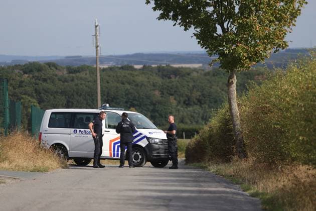 A police van blocks a road as a large security perimeter was set by police around Onhaye soccer club, Monday 24 August 2026, in Onhaye. Public prosecutor office confirmed a dead body was found but nothing more so far.  BRUNOxFAHY 184184672