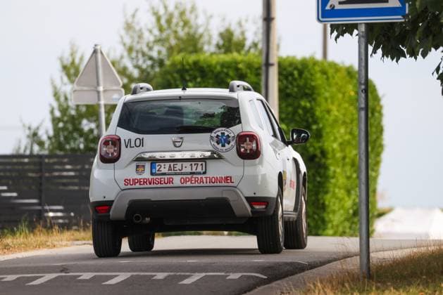 A large security perimeter was set by police around Onhaye soccer club, Monday 24 August 2026, in Onhaye. Public prosecutor office confirmed a dead body was found but nothing more so far.  BRUNOxFAHY 184188277