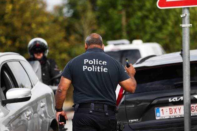 Police forces pictured as a large security perimeter was set by police around Onhaye soccer club, Monday 24 August 2026, in Onhaye. Public prosecutor office confirmed a dead body was found but nothing more so far.  BRUNOxFAHY 184188276
