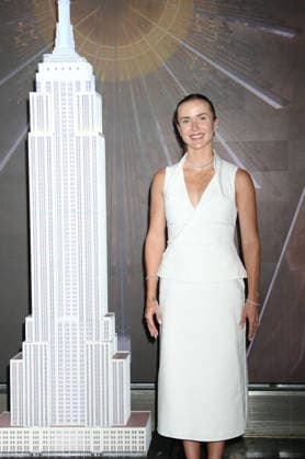 NEW YORK, NY - AUGUST 24: Elina Svitolina lights the Empire State Building in honor of Ukrainian Independence Day in partnership with the Consulate General of Ukraine on August 24, 2026 in in New York City. Copyright: xRWx