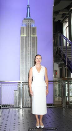 NEW YORK, NY - AUGUST 24: Elina Svitolina lights the Empire State Building in honor of Ukrainian Independence Day in partnership with the Consulate General of Ukraine on August 24, 2026 in in New York City. Copyright: xRWx