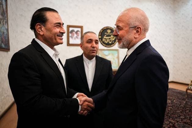 Asim Munir - Mohammad Bagher Ghalibaf meeting in Tehran TEHRAN, IRAN - AUGUST 24: (----EDITORIAL USE ONLY – MANDATORY CREDIT - IRANIAN PARLIAMENT SPEAKER S OFFICE HANDOUT - NO MARKETING NO ADVERTISING CAMPAIGNS - DISTRIBUTED AS A SERVICE TO CLIENTS----) Pakistan s army chief, Field Marshal Asim Munir (L) meets with Iranian Parliament Speaker Mohammad Bagher Ghalibaf (R) during his visit to Tehran, Iran, on August 24, 2026. Iranian Parliament Speaker s Office Handout Anadolu Tehran Iran. Editorial use only. Please get in touch for any other usage.  Copyright: x2026xAnadoluxIranianxParliamentxSpeaker sxOfficex xHandoutx