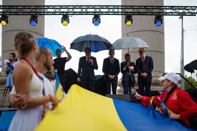 Josep Rull Closes the 35th Anniversary Celebration of Ukraine’s Independence in Barcelona The president of the Catalan Parliament, Josep Rull, during the closing ceremony of the 35th anniversary of Ukraine’s independence, on August 24, 2026, in Barcelona, Catalonia, Spain. Rull participated in the ceremony commemorating the 35th anniversary of Ukraine’s independence, which was proclaimed on August 24, 1991, following the dissolution of the Soviet Union. The event featured a set by Ukrainian DJs and an exhibition of Ukrainian artisan products. AUGUST 24, 2026 Lorena Sopê Barcelona, Catalonia Barcelona, Catalonia, Spain  Copyright: xLorenaxSopÃªnax 7730495