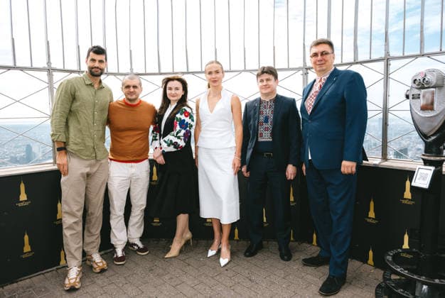 August 24, 2026, New York, Ny, United States: Elina Svitolina lights the Empire State Building in honor of Ukrainian Independence Day in partnership with the Consulate General of Ukraine in New York. Held at Empire State Building in New York. Dinara Khairova Zuma Press August 24, 2026. New York United States - ZUMAp281 20260824_zea_p281_008 Copyright: xPhotoxImagexPressx