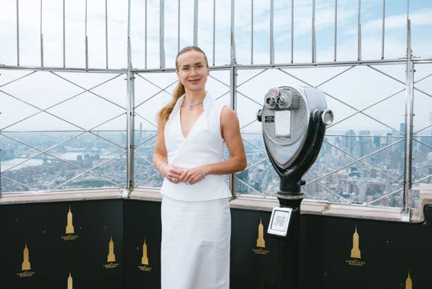 August 24, 2026, New York, Ny, United States: Elina Svitolina lights the Empire State Building in honor of Ukrainian Independence Day in partnership with the Consulate General of Ukraine in New York. Held at Empire State Building in New York. Dinara Khairova Zuma Press August 24, 2026. New York United States  - ZUMAp281 20260824_zea_p281_010 Copyright: xPhotoxImagexPressx