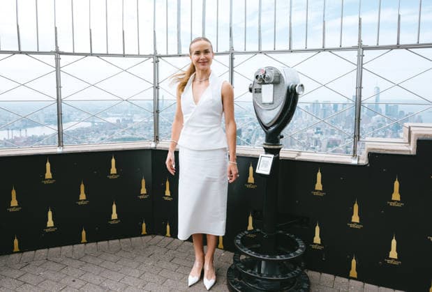 August 24, 2026, New York, Ny, United States: Elina Svitolina lights the Empire State Building in honor of Ukrainian Independence Day in partnership with the Consulate General of Ukraine in New York. Held at Empire State Building in New York. Dinara Khairova Zuma Press August 24, 2026. New York United States - ZUMAp281 20260824_zea_p281_014 Copyright: xPhotoxImagexPressx
