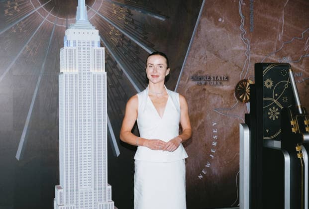 August 24, 2026, New York, Ny, United States: Elina Svitolina lights the Empire State Building in honor of Ukrainian Independence Day in partnership with the Consulate General of Ukraine in New York. Held at Empire State Building in New York. Dinara Khairova Zuma Press August 24, 2026. New York United States  - ZUMAp281 20260824_zea_p281_017 Copyright: xPhotoxImagexPressx